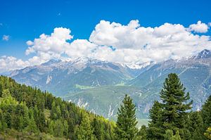 Blick über das Ötztal in Tirol im Frühling