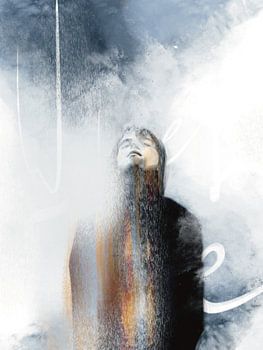 Femme dans la tempête - collage