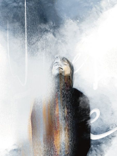 Femme dans la tempête - collage par Sara-Lena Möllenkamp