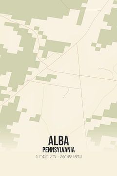 Vintage landkaart van Alba (Pennsylvania), USA. van Rezona