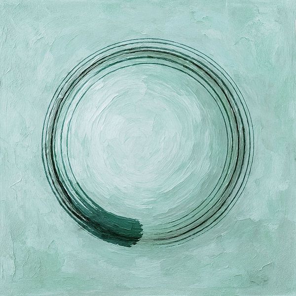 Series Zen Circle 11 Teal by Claudia Gründler