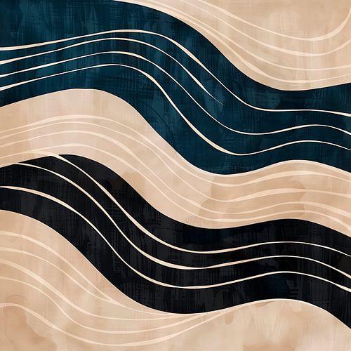 Undulating Tranquillity in Sand and Indigo