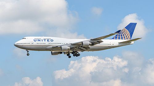 United Airlines Boeing 747-400 passagiersvliegtuig. van Jaap van den Berg