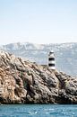 Schöner alter Leuchtturm auf den Felsen von Mallorca von Evelien Oerlemans Miniaturansicht