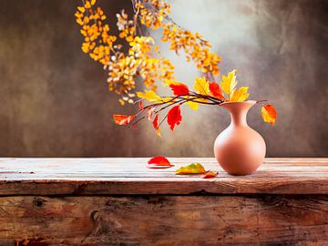 Vase with autumn branches by Mustafa Kurnaz