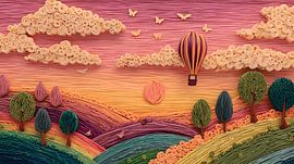 De ballon over Fusilli Hills van Corksy Uncorked in Tuscany