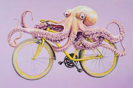 Squid on a bicycle by Poster Art Shop