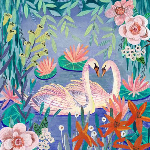 Swans in the lake