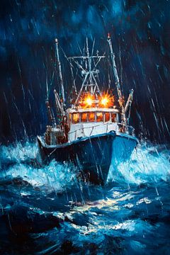 Storm op zee van Poster Art Shop