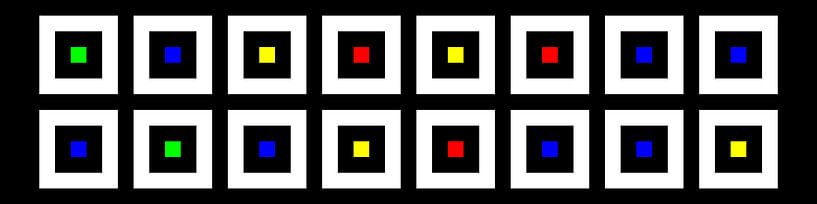 Verschachtelt | Mittig | 08x02 | N=02 | Random #04 | RGBY von Gerhard Haberern