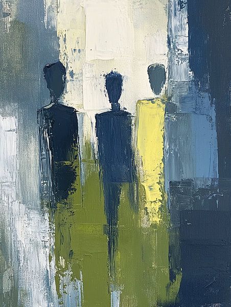 Figures avec accents jaunes par Caprices d'Art