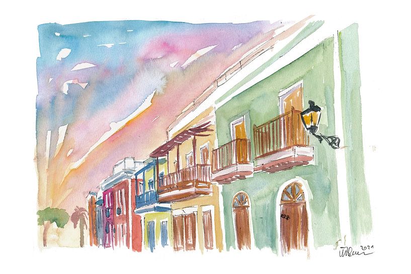 San Juan Puerto Rico Koloniale Straßenszene von Markus Bleichner