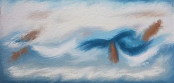 Zwemmen - Abstract schilderij geïnspireerd op de oceaan van Frankie Soldado
