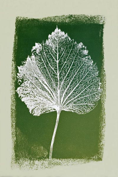 Minimal Leaf - Grüner Frieden an der Wand von Thea