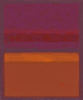Abstract painting with orange and red