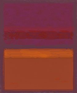 Abstrakte Malerei mit Orange und Rot