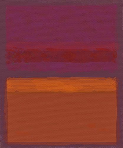 Abstract schilderij met oranje en rood