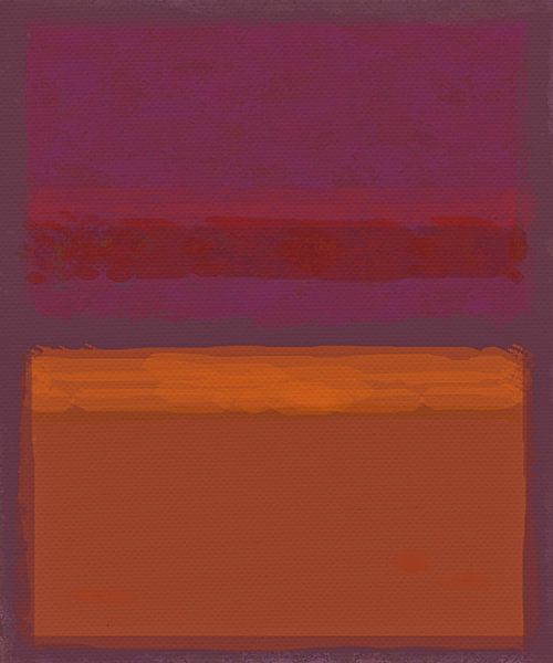 Abstract schilderij met oranje en rood van Rietje Bulthuis