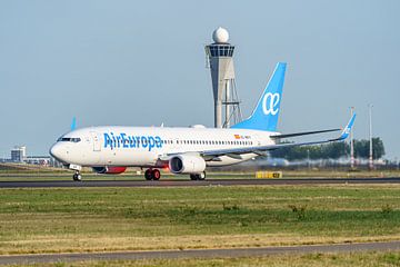 Take-off Air Europa Boeing 737 vanaf de Polderbaan. van Jaap van den Berg