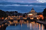 Rome zonsondergang, Vaticaan, Engelenbrug van Jeroen van Rooijen thumbnail