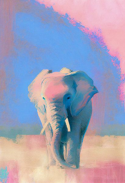 Pastellfarbener Elefant von But First Framing