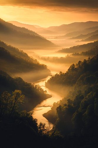 Morgendämmerung am Fluss