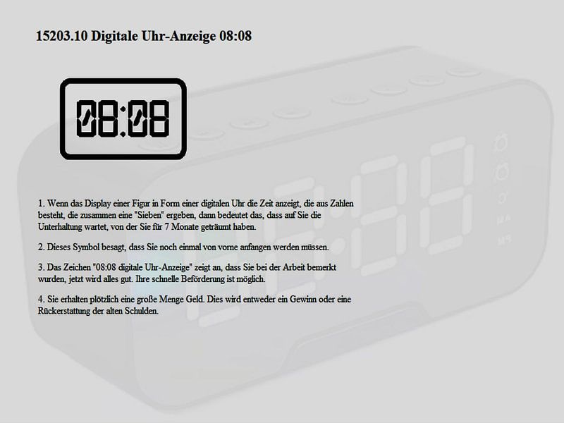Digitale Uhr-Anzeige 08 08 15203.10 von Vladimir Zykunov