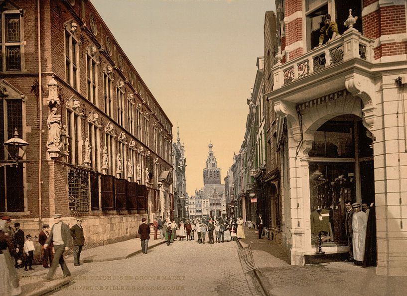Stadhuis en Grote Markt, Nijmegen von Vintage Afbeeldingen