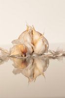 Stilleven met knoflook op lichte achtergond