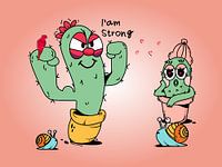 Cartoon Cactus: Ik ben sterk
