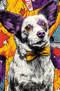 Hund Popart Portrait in buntem Stil