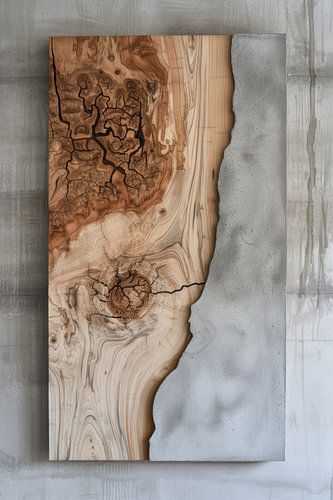 Schilderij van een schilderij in beton en hout