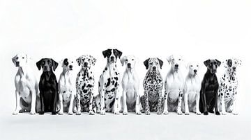 Groepsportret van elf honden van Vlindertuin-Art