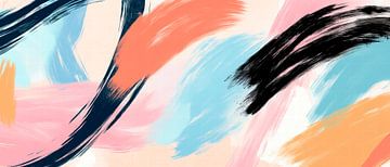 Coloured brushstrokes - abstract and modern by Poster Art Shop