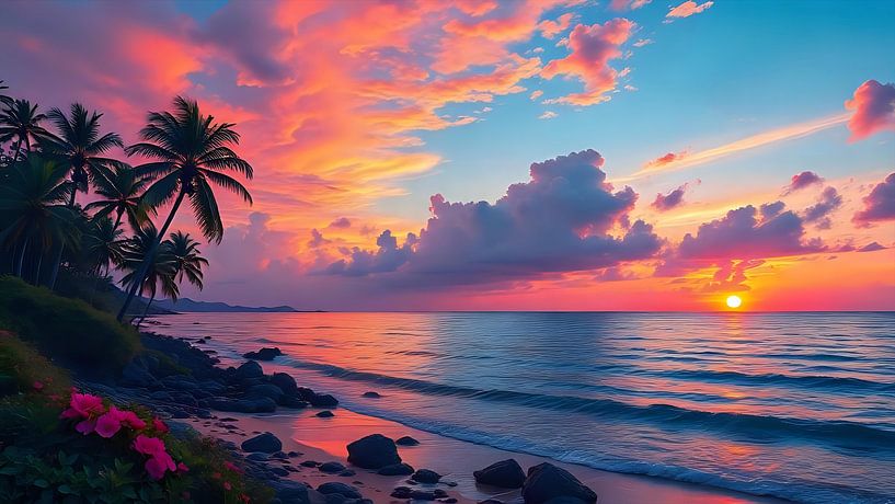 Baiser de la vague Crépuscule par Jean Pierre