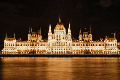 Hungarian Parliament in Budapest at night