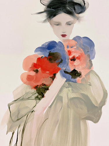 Femme aux fleurs