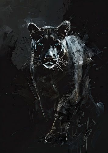 Peinture Panthère abstraite