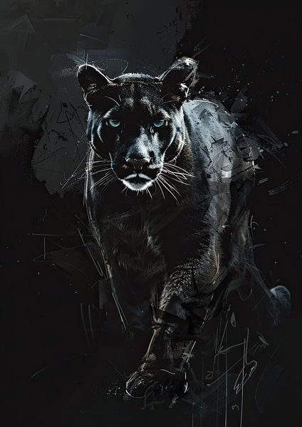 Painting Panther Abstract by Art Whims
