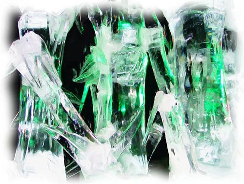 Abstrait vert noir et blanc