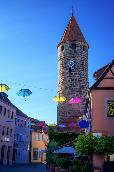 The colouring tower in the old town of Gunzenhausen by ManfredFotos