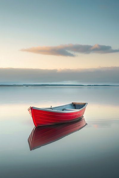 Eenzame boot in zee van fernlichtsicht