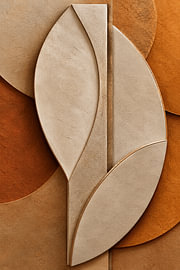 Abstraktes organisch-botanisches Relief aus Sand und Terrakotta von STUDIO ARTSY