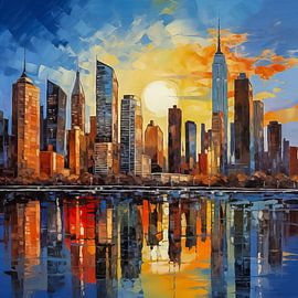 Sonnenuntergang in New York City von Thea