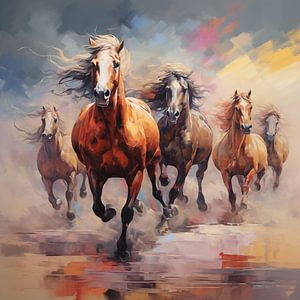 5 horses artistic