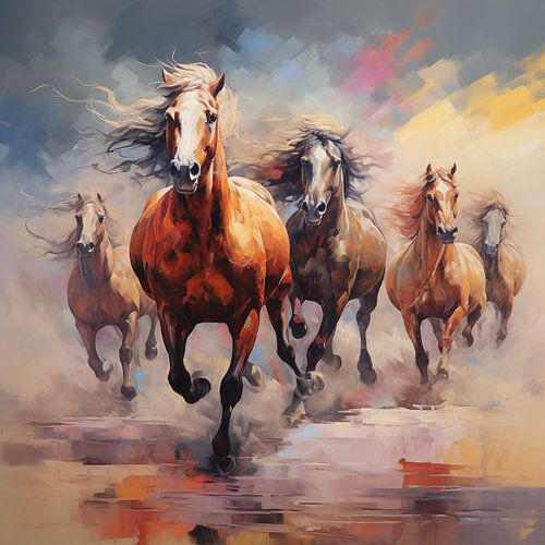 5 paarden artistiek