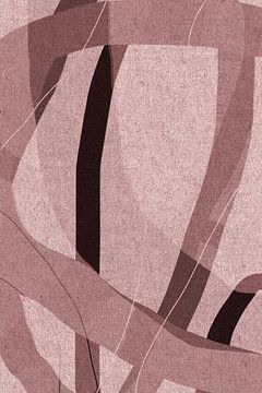 Moderne abstracte minimalistische vormen en lijnen in bruin nr. 6 van Dina Dankers