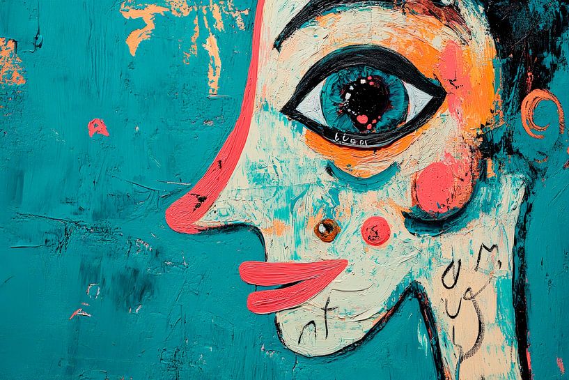 Kunstvolle Porträtdarstellung in Farbe von Poster Art Shop