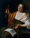 Jan van Bijlert, Jonge vrouw met een fluit - 1630 van Atelier Liesjes thumbnail