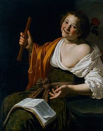 Jan van Bijlert, Girl with a flute - 1630 by Atelier Liesjes